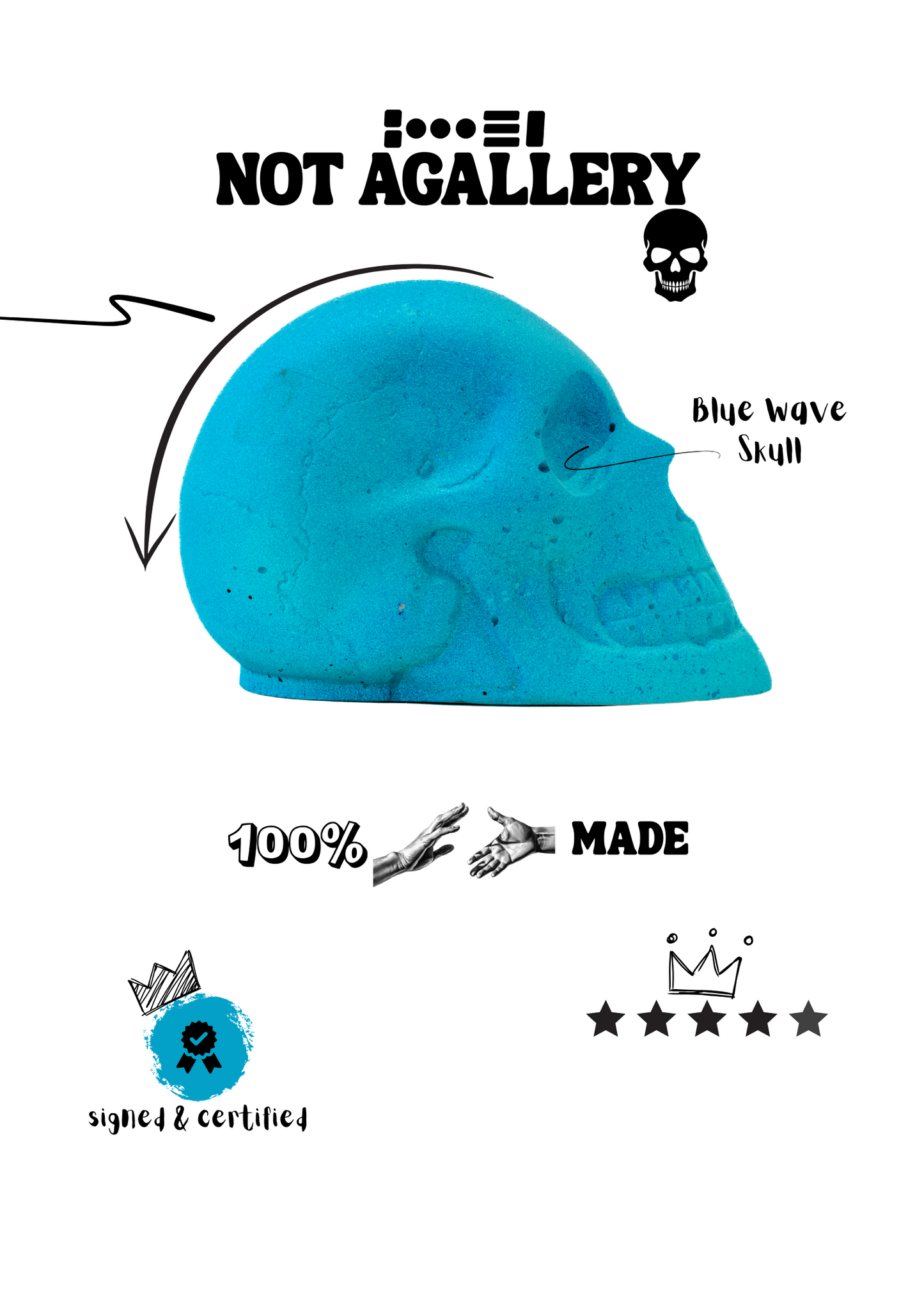 Blue Wave Skull