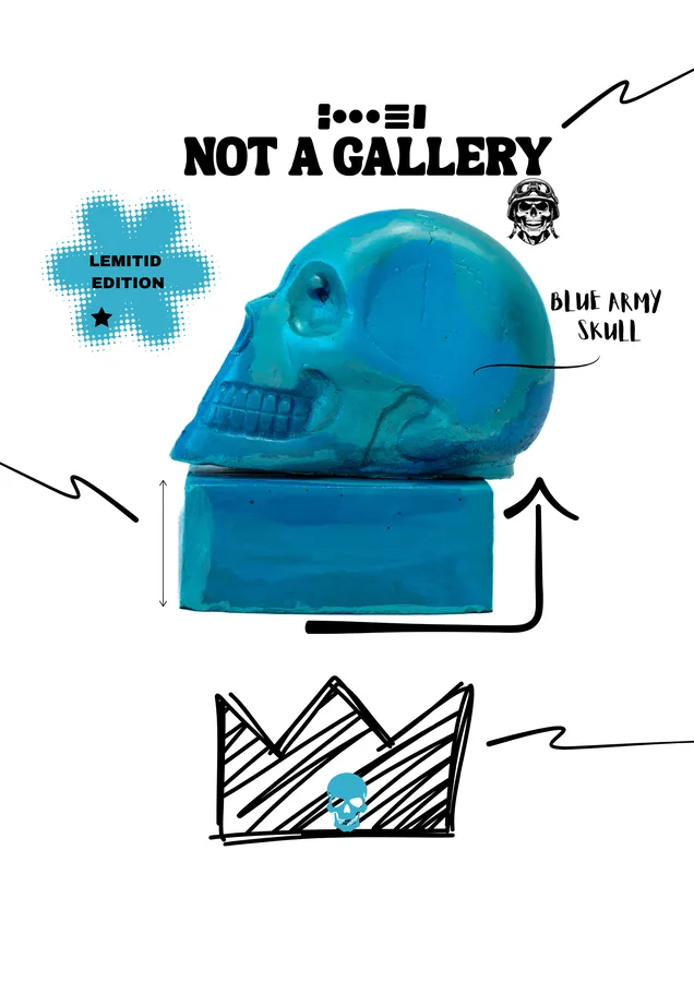 Blue Army Skull — view 2
