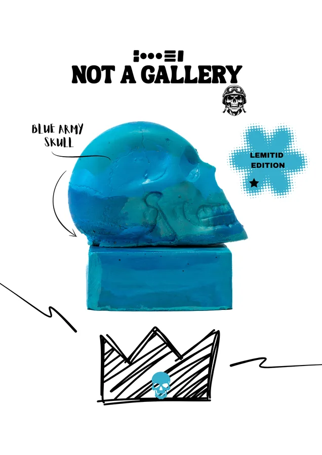 Blue Army Skull — view 3